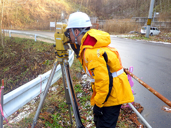 移動杭観測による地すべり移動量調査